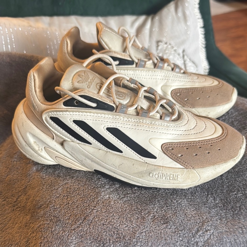 Adidas Cream and Black Sneakers